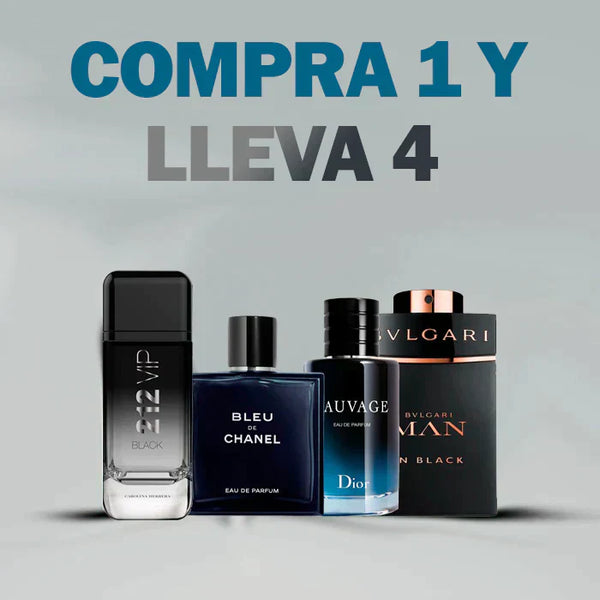 PROMOCIÓN: Compra 1 y Lleva 4 [1 Perfume Dior Sauvage + 1 Perfume Man In Black + 1 Perfume Bleu de Channel + 1 Perfume 212 Vip Black] - [100ml cada uno] 🔥 ¡Sólo hoy! 🔥